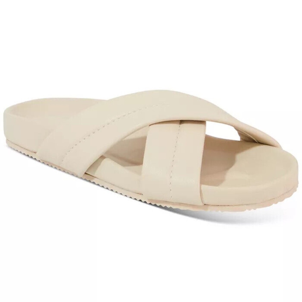 Alfani Pool Slide Slippers Women's Slip-On Flat Sandals, Neo Natural Size Large